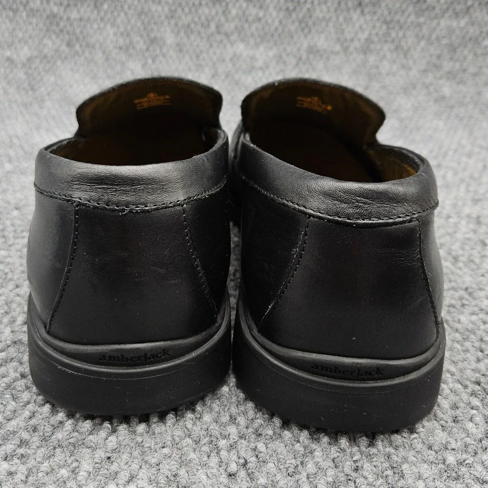 Amberjack (Men's 10) Black Leather The Loafer Slip On Dress Casual Comfort Shoes